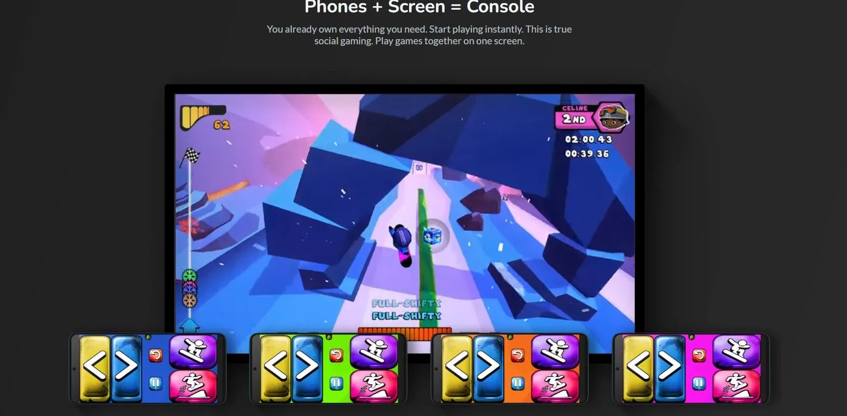 Ảnh chụp màn hình trang chủ AirConsole hiển thị giao diện chơi game