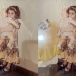Ảnh cô bé ôm búp bê trước và sau khi phục hồi bằng AI Picsart