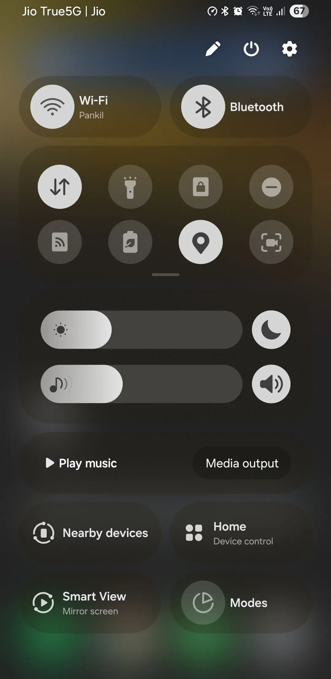 bảng cài đặt nhanh mặc định trên One UI 7