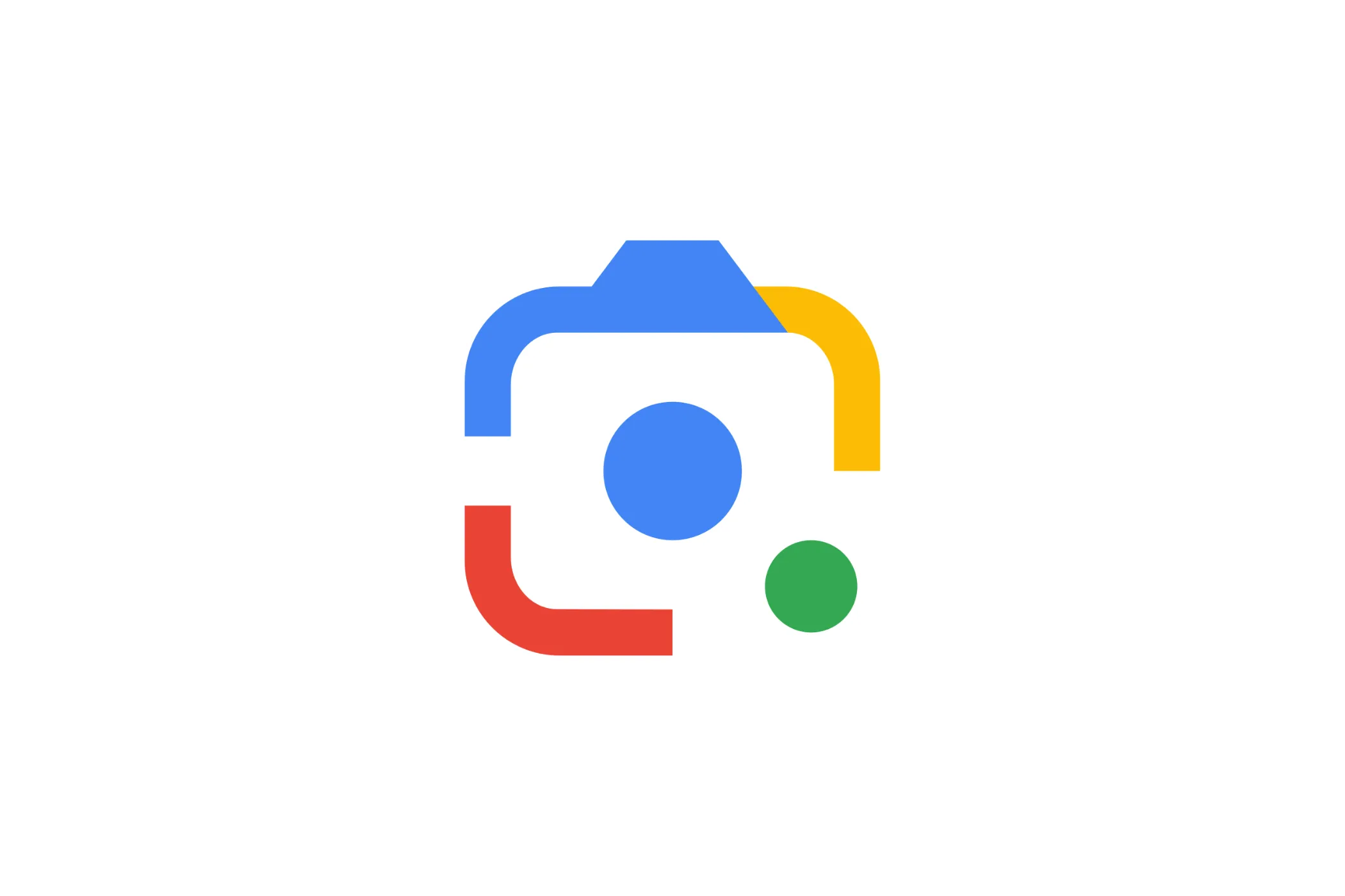 Biểu tượng Google Lens với nền trắng, tượng trưng cho tính năng tìm kiếm và phân tích hình ảnh mạnh mẽ.
