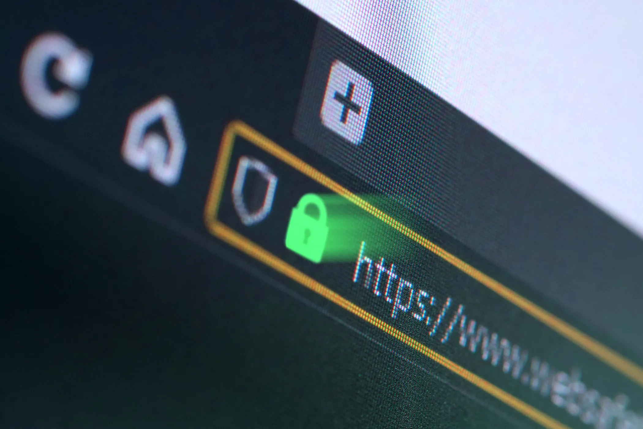 Biểu tượng HTTPS trên thanh địa chỉ trình duyệt, dấu hiệu của một trang web an toàn.