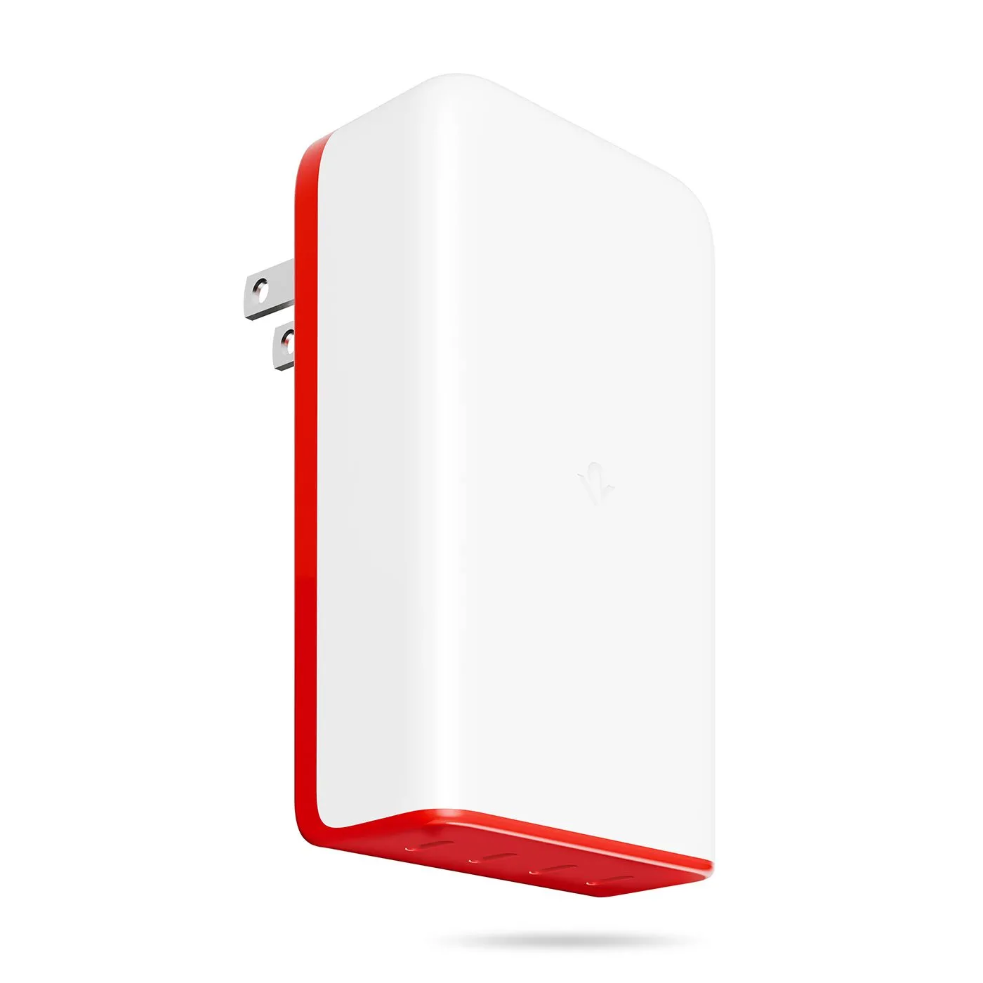 Bộ sạc Twelve South PlugBug 120 màu trắng và đỏ với bốn cổng USB-C