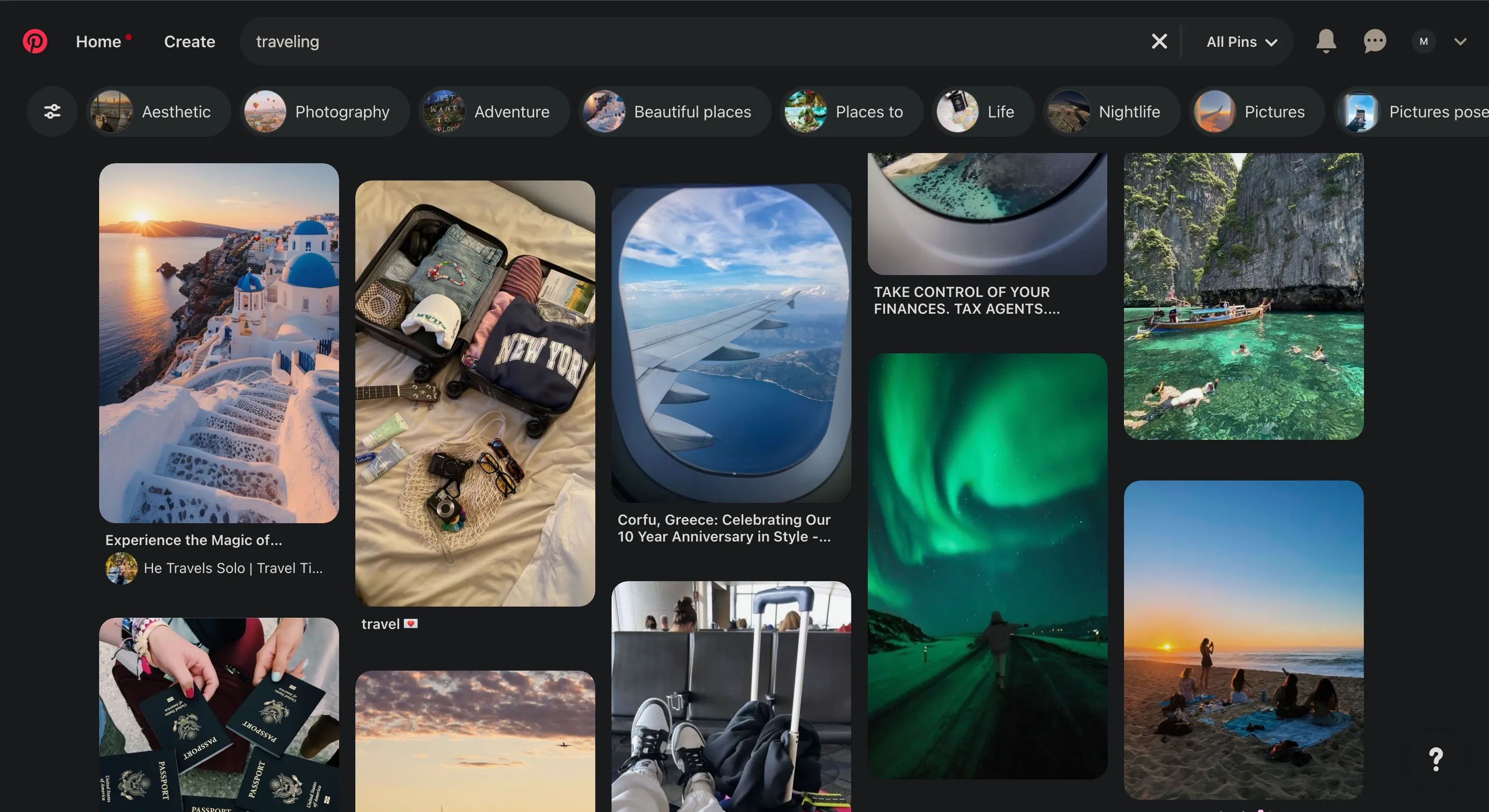 Bộ sưu tập hình ảnh du lịch được tải lên Pinterest, gợi ý ý tưởng cho bảng tầm nhìn kỹ thuật số, truyền cảm hứng thực hiện ước mơ.