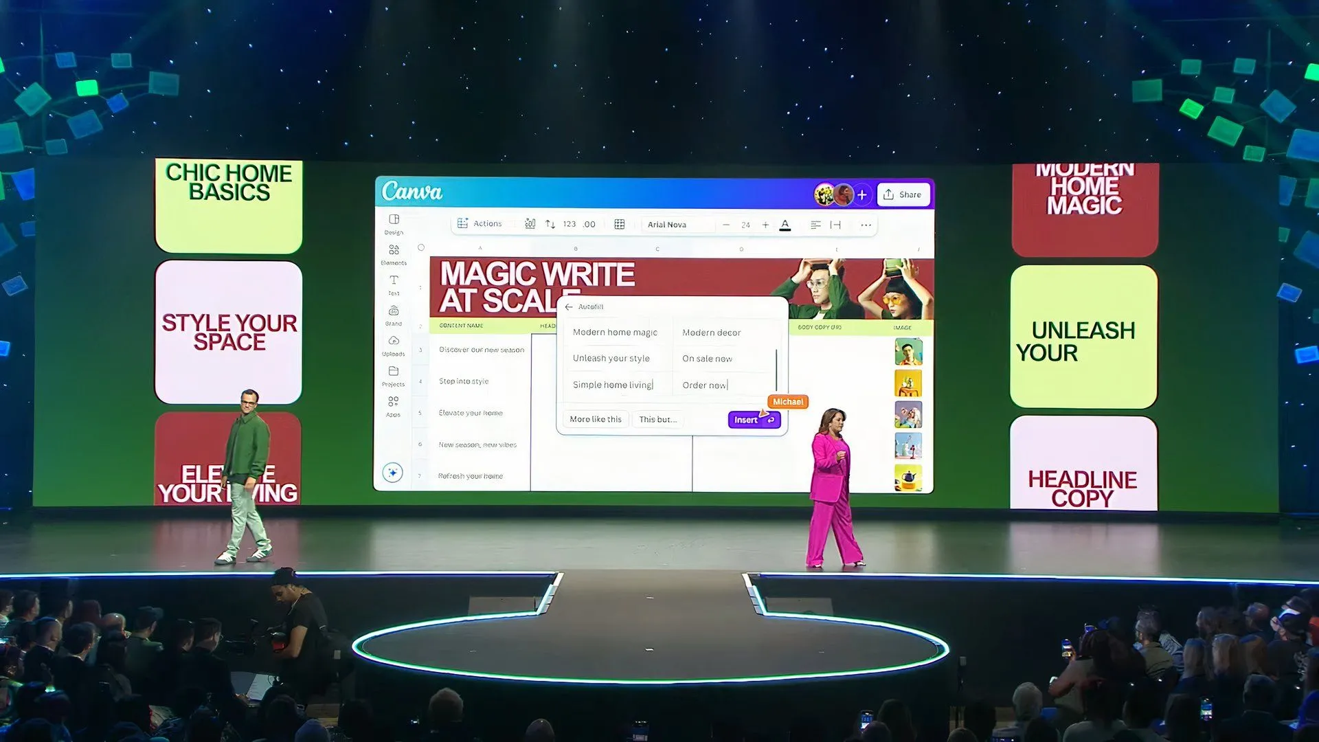 Các chuyên gia trình bày về Magic Studio at Scale, tính năng tự động hóa AI hàng loạt của Canva