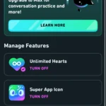 Các lợi ích chính của Super Duolingo bao gồm tim không giới hạn, không quảng cáo, thử thách huyền thoại miễn phí và biểu tượng ứng dụng đặc biệt