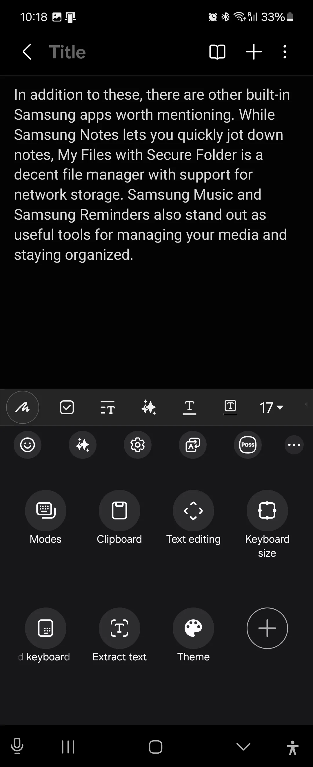 Các phím tắt bàn phím Samsung để truy cập các tính năng khác nhau trong Samsung Notes