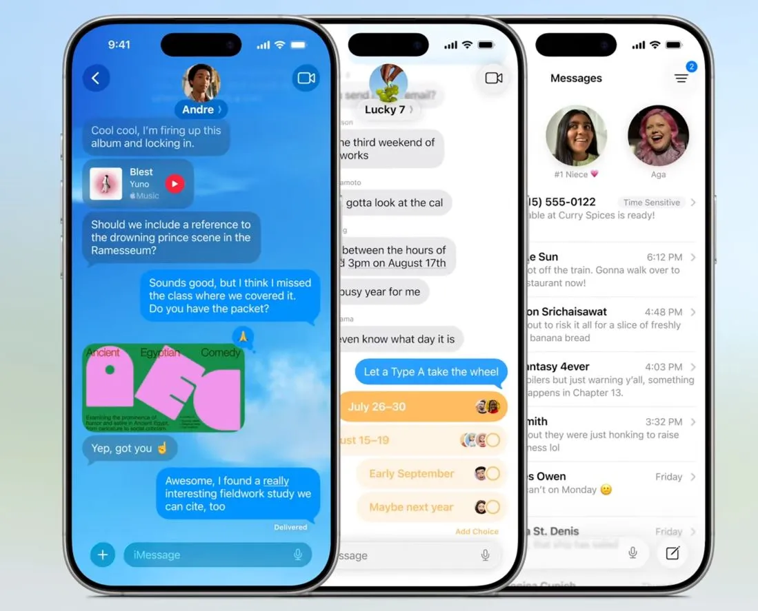 Các tính năng nổi bật của Tin nhắn trong iOS 26, bao gồm thăm dò ý kiến và dịch tin nhắn tự động.