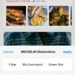 Các tùy chọn lọc Michelin Distinctions để tìm nhà hàng cao cấp trên Apple Maps