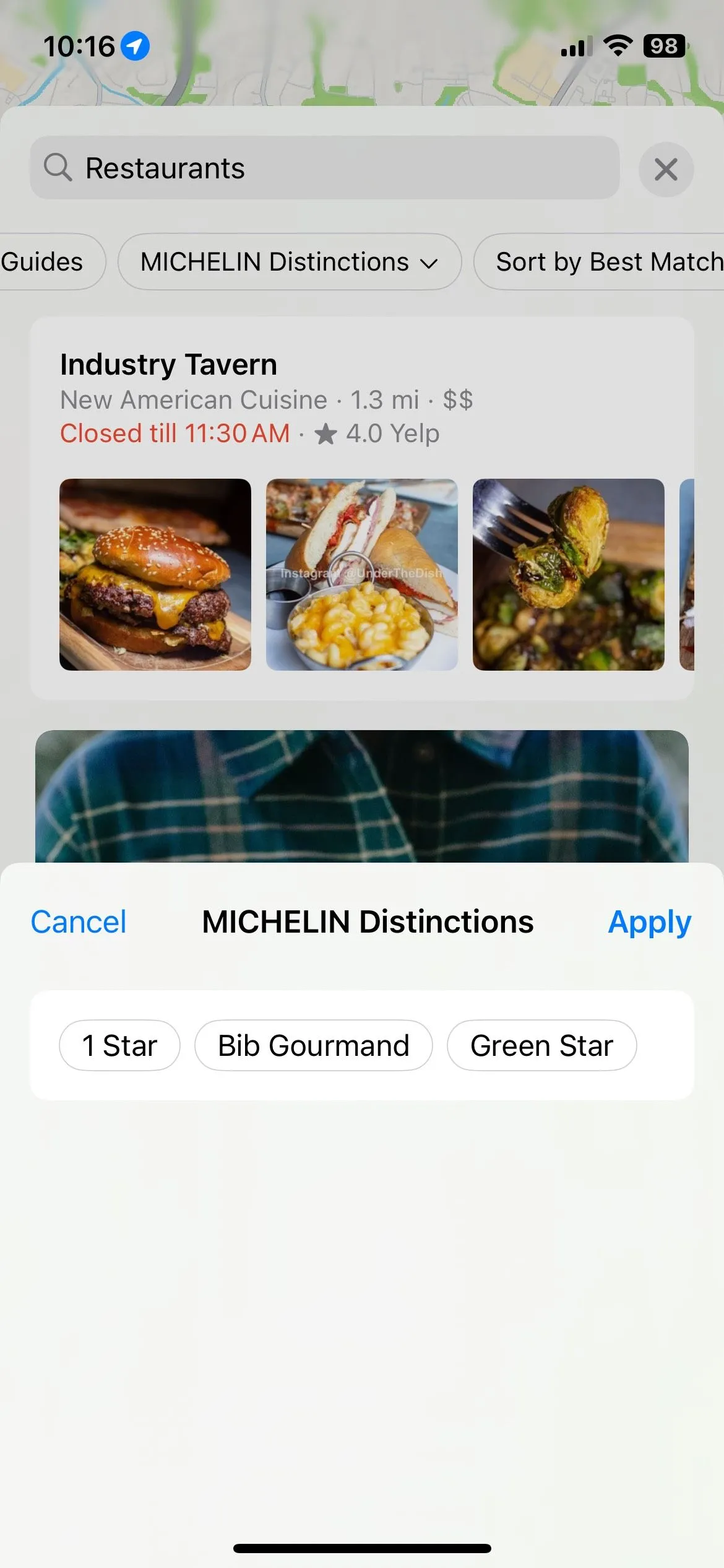 Các tùy chọn lọc Michelin Distinctions để tìm nhà hàng cao cấp trên Apple Maps
