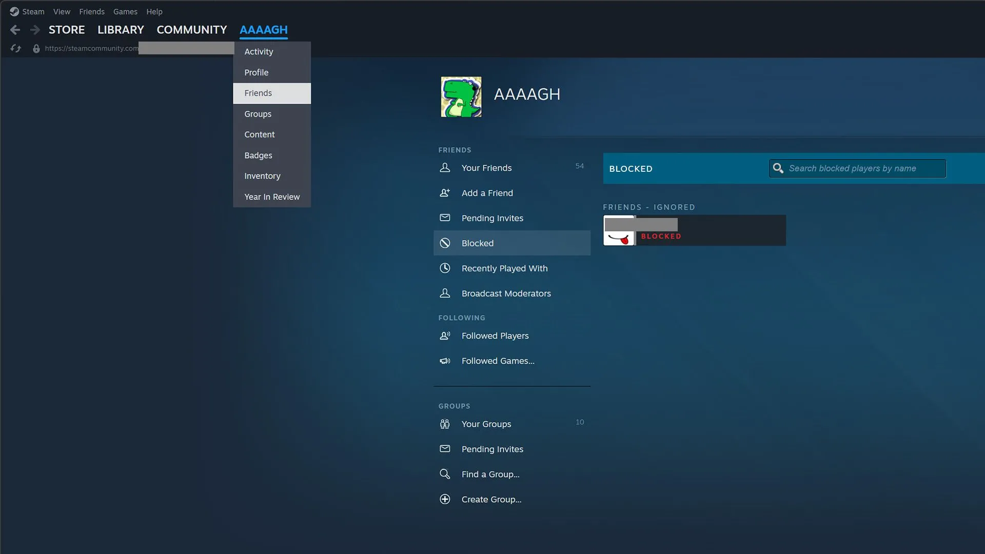 Cách điều hướng đến danh sách chặn của bạn trên Steam
