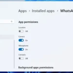 Cách quản lý quyền truy cập cho ứng dụng WhatsApp trên Windows 11 qua Settings