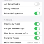 Cài đặt bảo vệ quyền riêng tư Mail trên iPhone, hiển thị tính năng chặn theo dõi email của Apple Mail.
