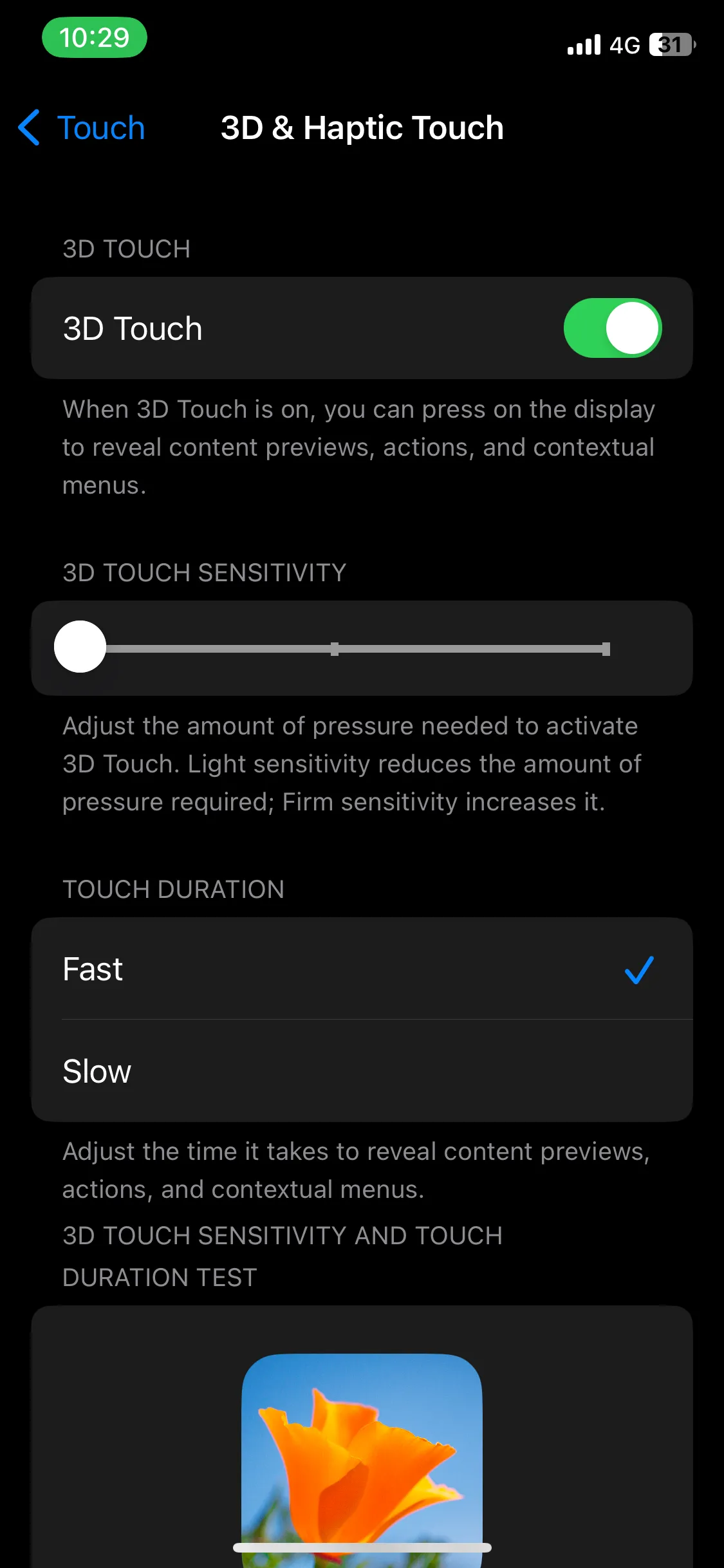 Cài đặt Cảm ứng (Touch) và Haptic Touch trên iPhone để điều chỉnh thời lượng chạm