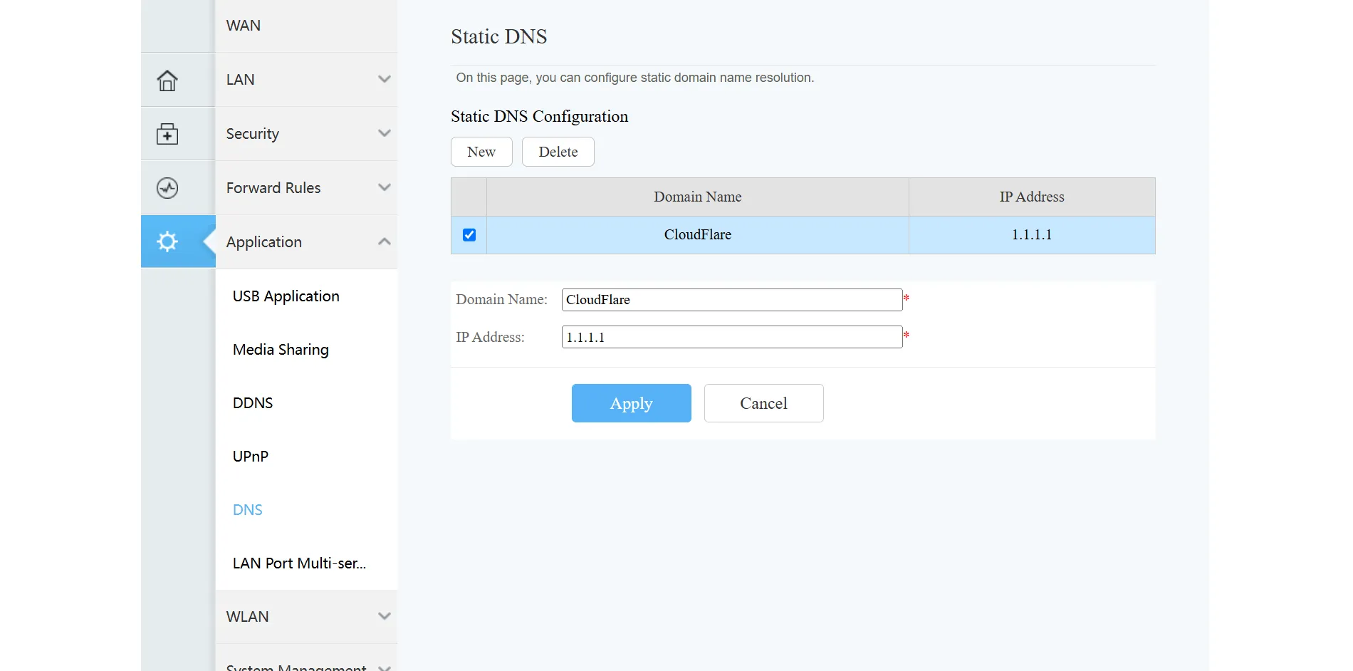 Cài đặt DNS Cloudflare trên giao diện router