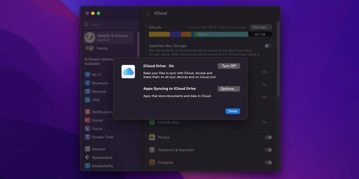 Cài đặt đồng bộ hóa iCloud trên máy Mac cho phép dữ liệu cập nhật liên tục giữa các thiết bị Apple.