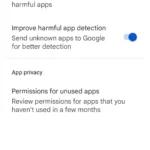 Cài đặt Google Play Protect trên Google Play Store để quản lý và quét ứng dụng.