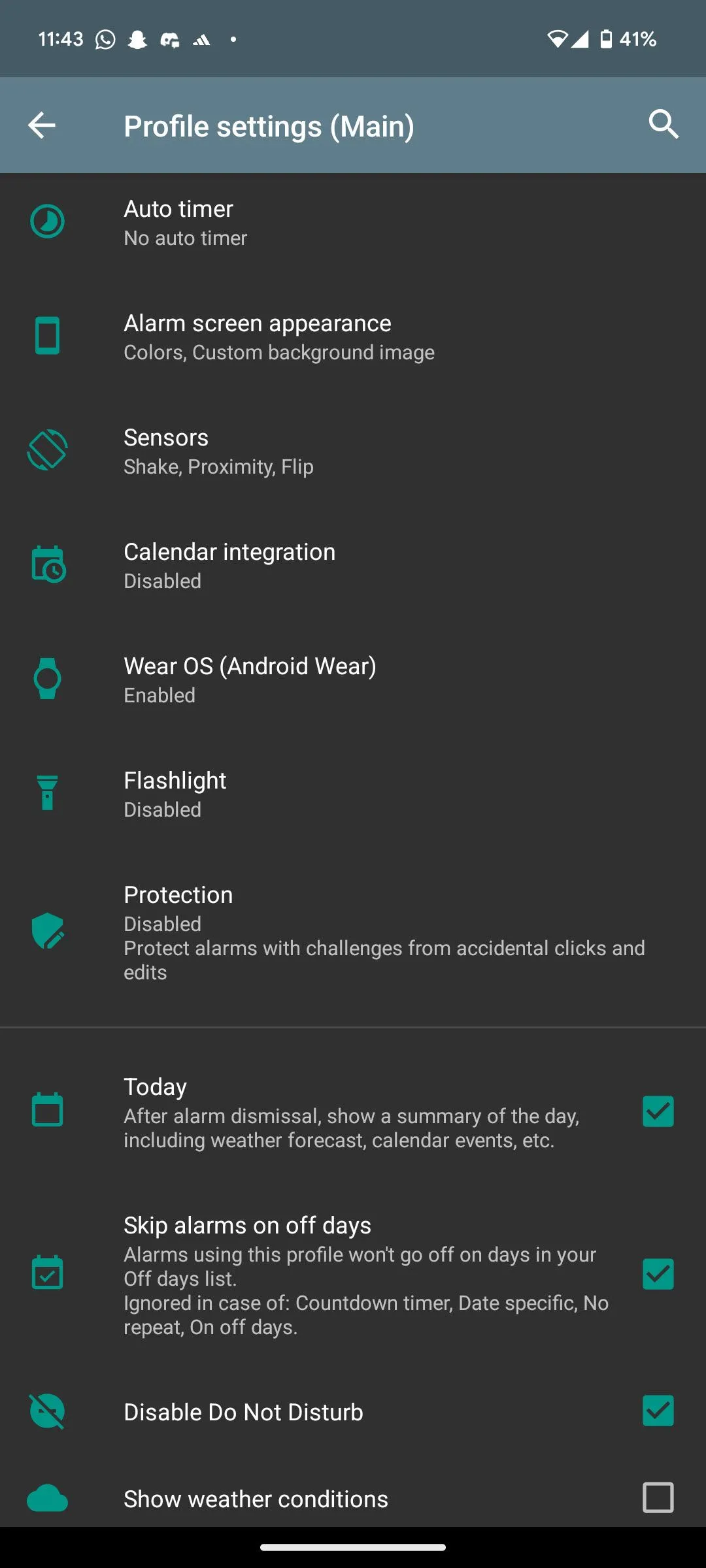 Cài đặt hồ sơ người dùng trong AMdroid, cho phép tùy chỉnh thời gian tự động và nhiều hơn nữa