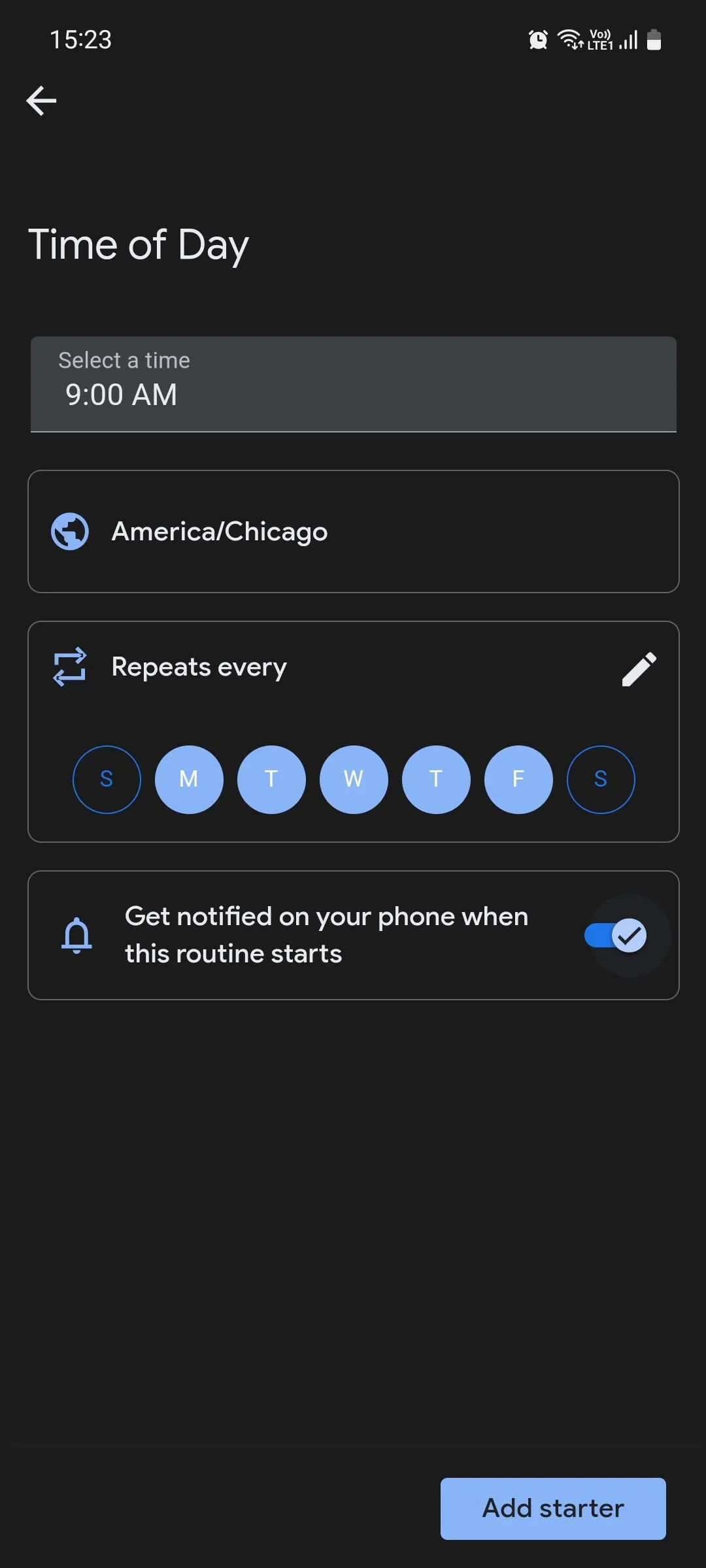 Cài đặt kích hoạt quy trình theo thời gian trong Google Assistant Routines