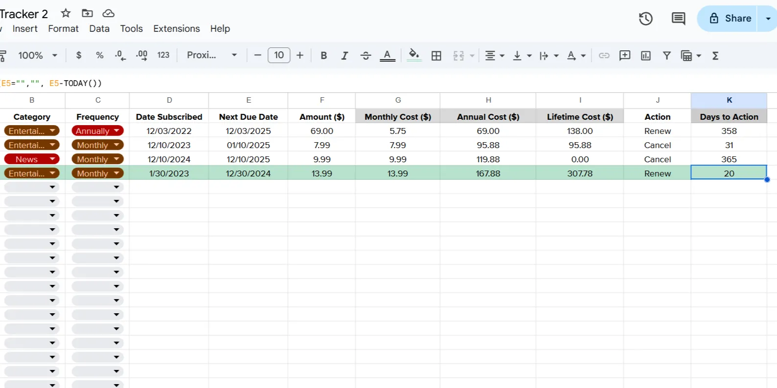 Cài đặt quy tắc định dạng có điều kiện trong Google Sheets để cảnh báo ngày đến hạn