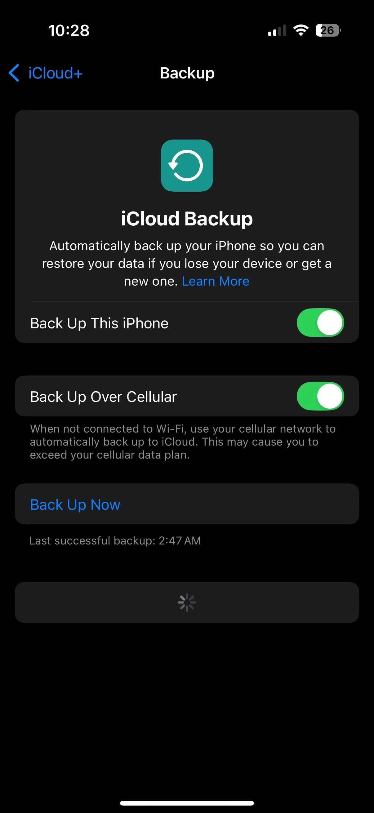 Cài đặt tắt Sao lưu iCloud qua Mạng di động để tiết kiệm dữ liệu iPhone