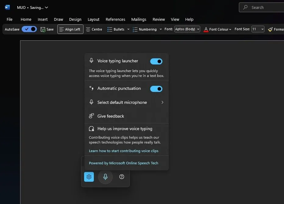 Cài đặt tính năng gõ bằng giọng nói (Voice Typing) trên hệ điều hành Windows 11.