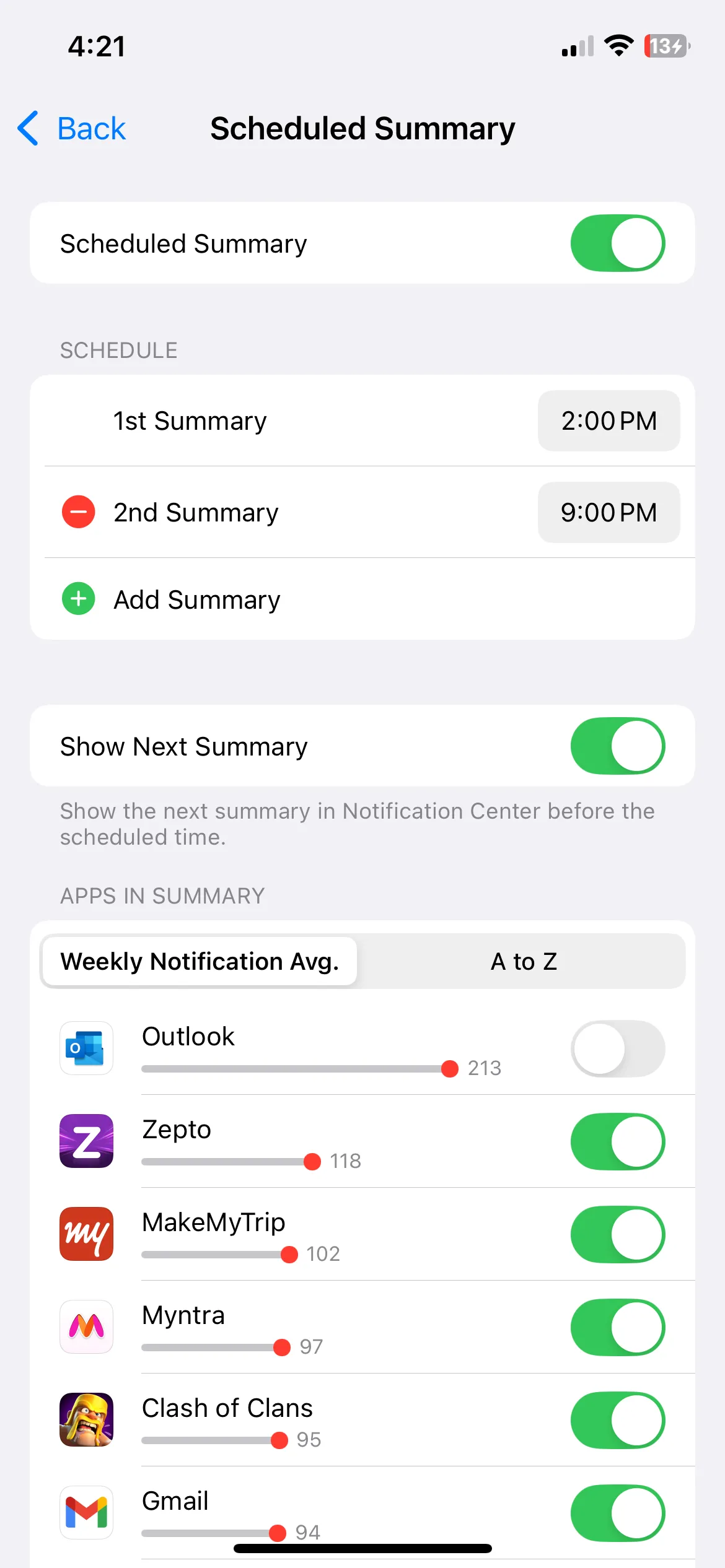 Cài đặt &quot;Tóm tắt theo lịch trình&quot; trong mục Thông báo của iPhone, giúp nhóm các thông báo không khẩn cấp.