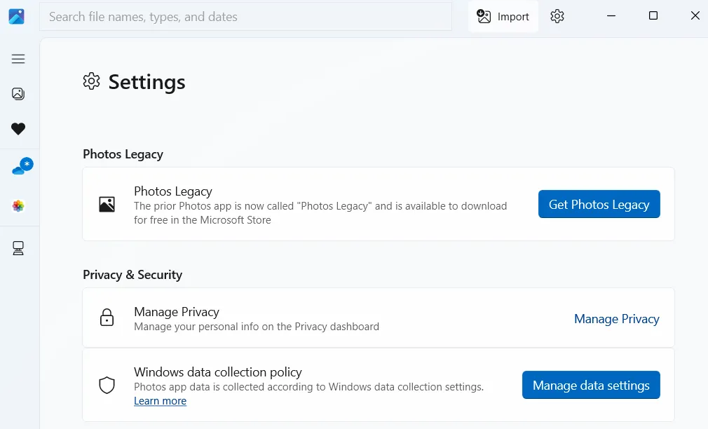 Cài đặt ứng dụng Microsoft Photos trên Windows 11 để tải Photos Legacy