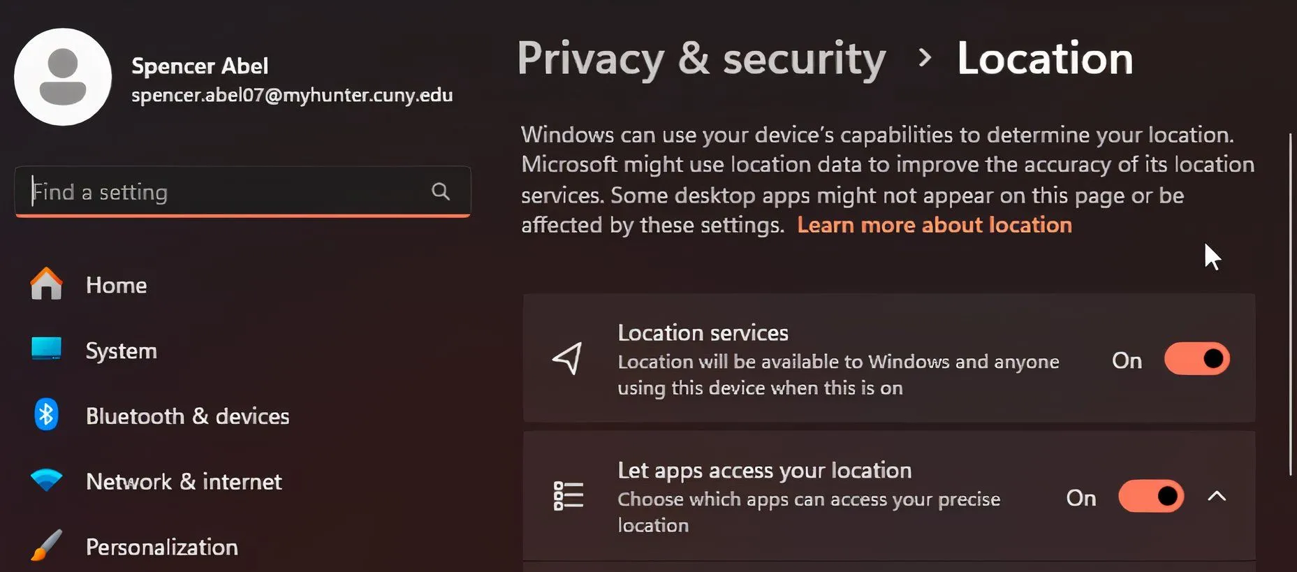 Cài đặt vị trí trong Windows cho phép người dùng kiểm soát quyền truy cập định vị
