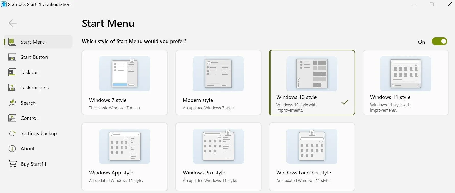 Cấu hình Start Menu kiểu Windows 10 bằng công cụ bên thứ ba Start11.