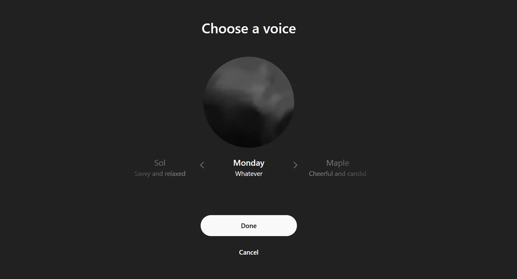 ChatGPT Monday Voice độc đáo