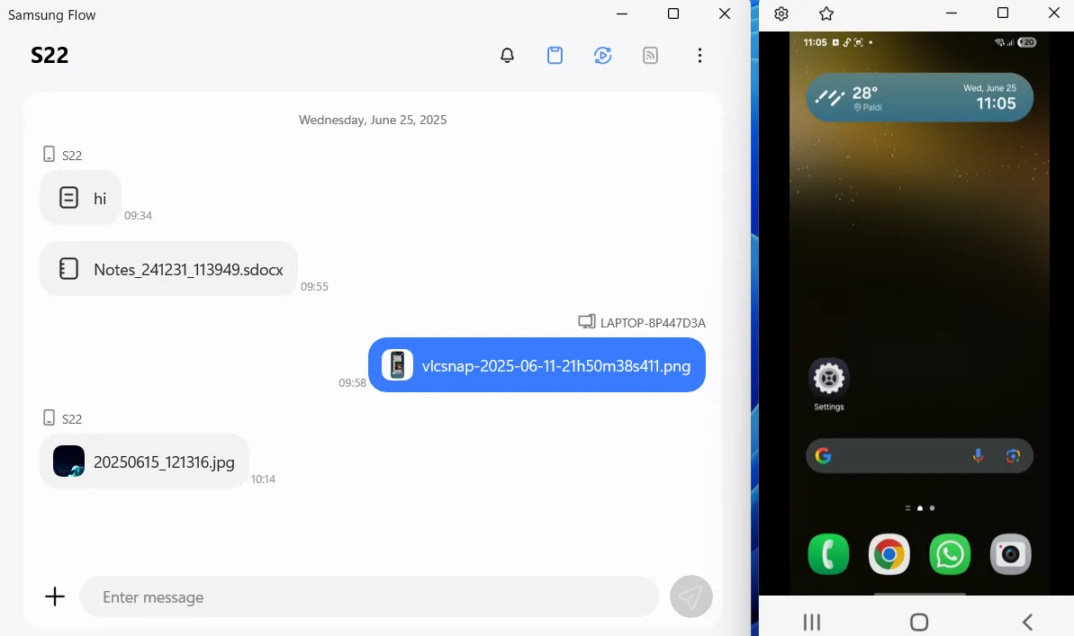 Chiếu màn hình điện thoại Samsung Galaxy lên máy tính qua tính năng Smart View của Samsung Flow