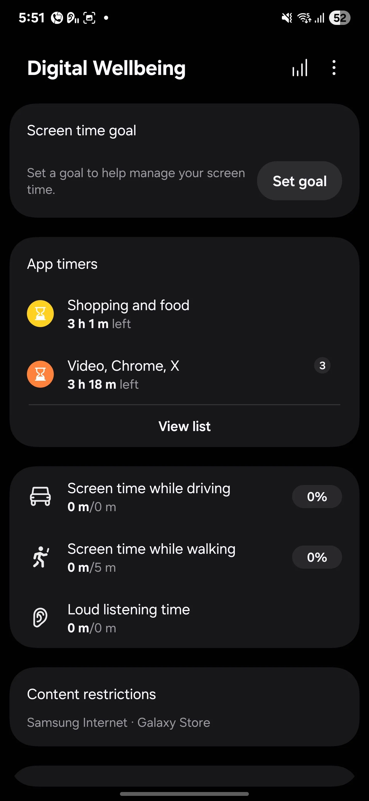 Chức năng Hẹn giờ ứng dụng trong Samsung Digital Wellbeing cho phép người dùng đặt giới hạn thời gian cho các ứng dụng cụ thể.