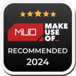 Chứng nhận khuyến nghị sản phẩm công nghệ năm 2024 từ MakeUseOf cho PlugBug 120