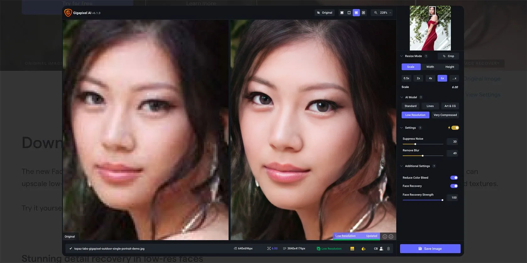 Công cụ làm sắc nét và nâng cấp hình ảnh với Gigapixel AI của Topaz Labs