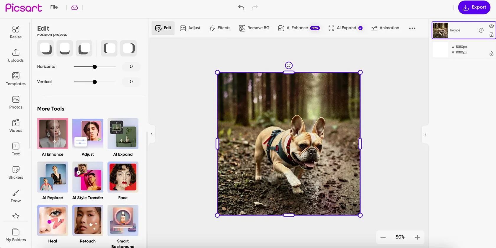 Công cụ tạo ảnh bằng trí tuệ nhân tạo (AI) trong ứng dụng Picsart