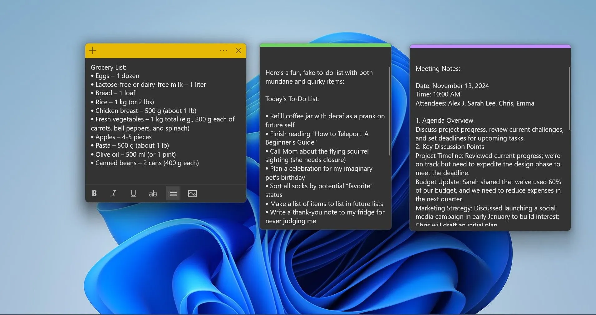 Cửa sổ ứng dụng Sticky Notes cũ trên màn hình desktop Windows