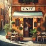 DALL-E tạo ảnh quán cà phê với chữ "Café" bị lỗi dấu, minh họa hạn chế của AI với văn bản
