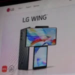 Điện thoại LG Wing với logo LG trên màn hình