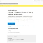 Email cảnh báo Microsoft Entra ID yêu cầu mua hàng