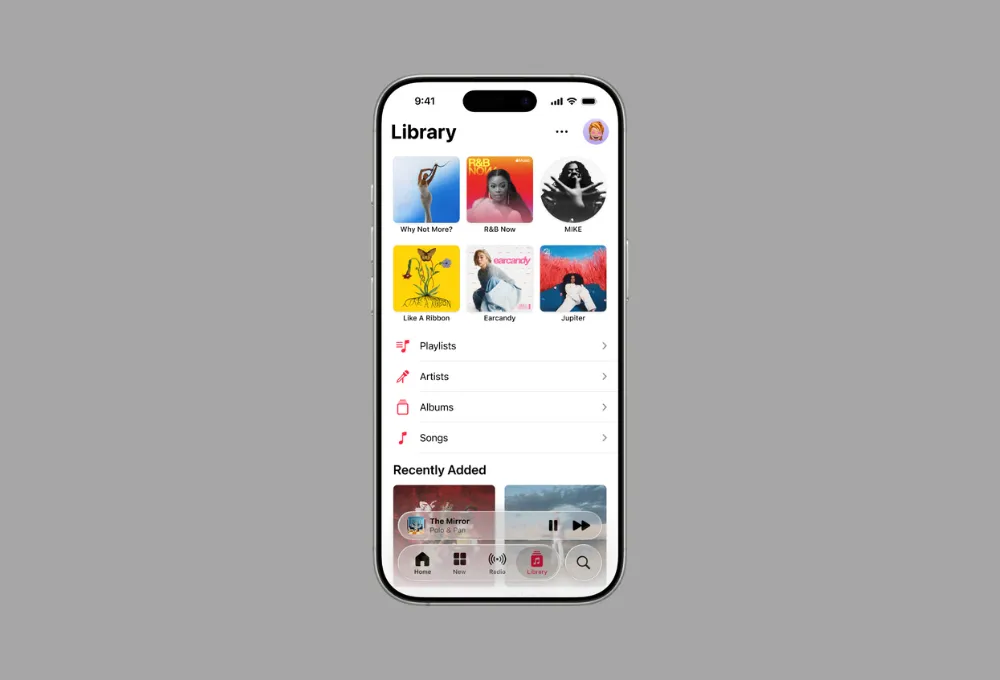 Ghim các mục yêu thích trong tab Thư viện của Apple Music