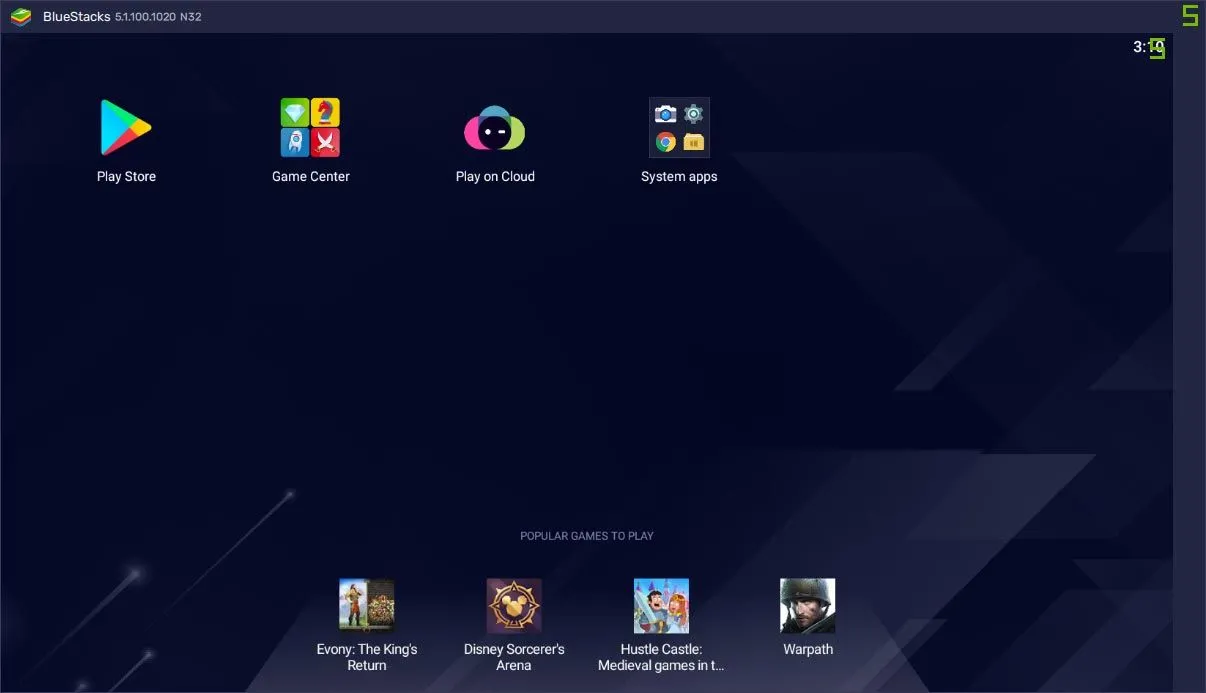 Giả lập BlueStacks chạy ứng dụng Android trên Windows, minh họa khả năng tương thích ứng dụng.