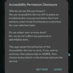 Giao diện Action Notch yêu cầu cấp quyền trợ năng trên điện thoại Android.