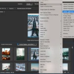 Giao diện Adobe Bridge hiển thị tùy chọn mở ảnh trong các ứng dụng Adobe khác như Photoshop và Lightroom