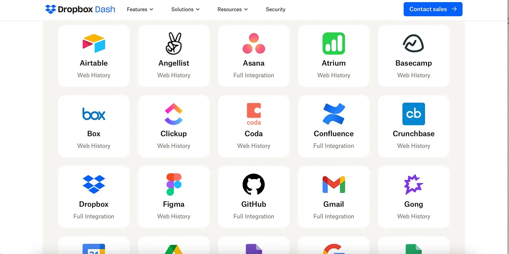 Giao diện các ứng dụng được kết nối với Dropbox Dash, mở rộng khả năng tìm kiếm AI.