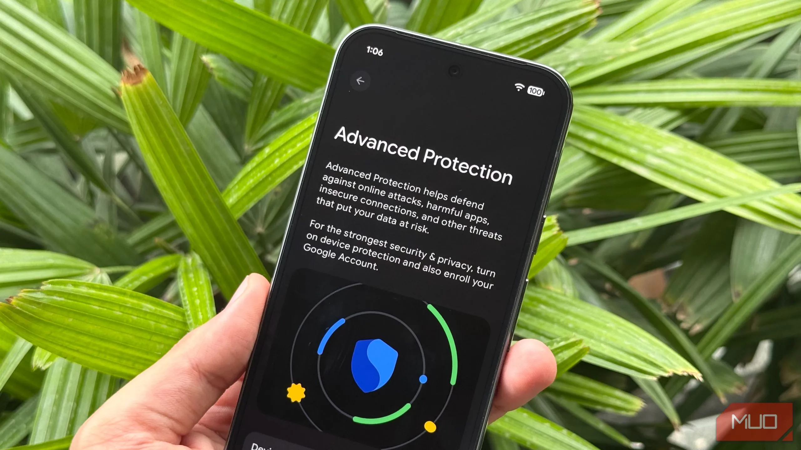 Giao diện cài đặt chế độ Bảo vệ nâng cao trên Android 16
