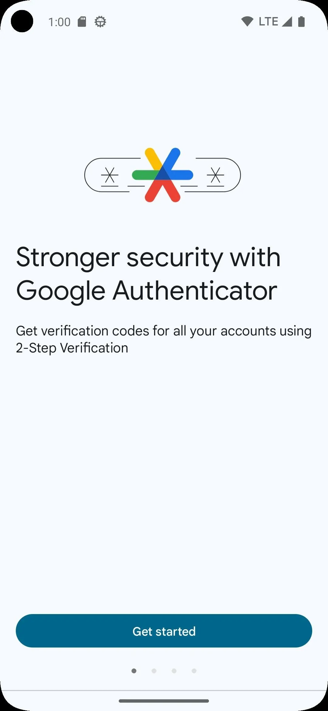 Giao diện cài đặt xác thực hai yếu tố (2FA) của Google Authenticator trên điện thoại.