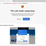 Giao diện cảnh báo chặn scareware AI của Microsoft Edge khi phát hiện trang web đáng ngờ