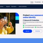 Giao diện chính dịch vụ bảo vệ danh tính F-Secure ID Protection hiển thị các tính năng giám sát