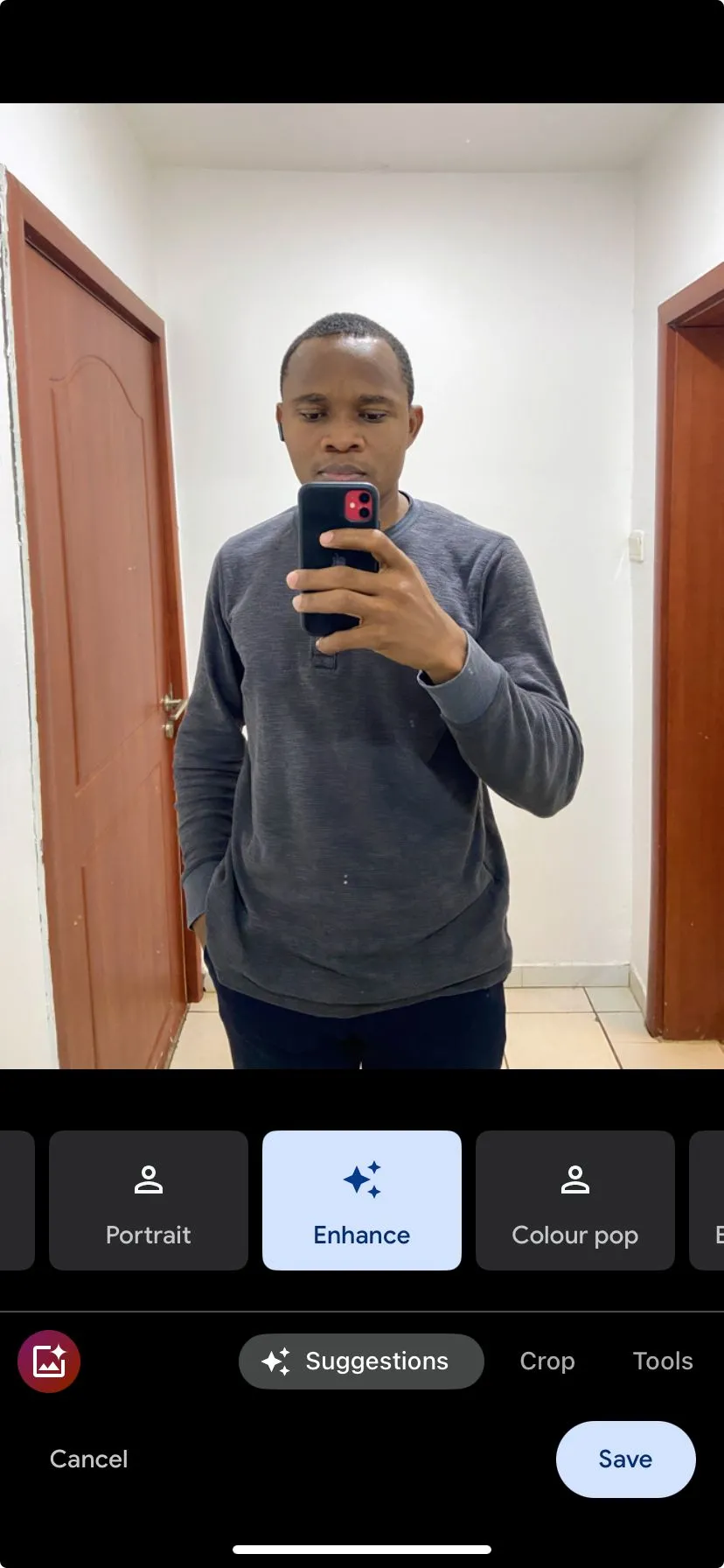Giao diện chỉnh sửa ảnh trong Google Photos với các công cụ điều chỉnh hình ảnh