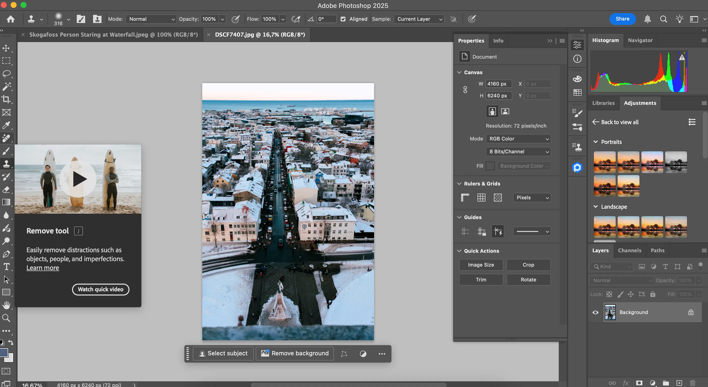 Giao diện công cụ chỉnh sửa chi tiết (retouching) trong Adobe Photoshop